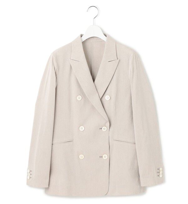 23区「【洗える】リネンレーヨンストレッチ ダブル ジャケット」|テーラードジャケット|