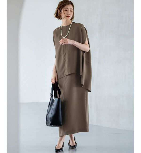 23区「【一部店舗限定/UVカット/洗える】ライトウェイトツイル ケープ付き ワンピース」|ワンピース|