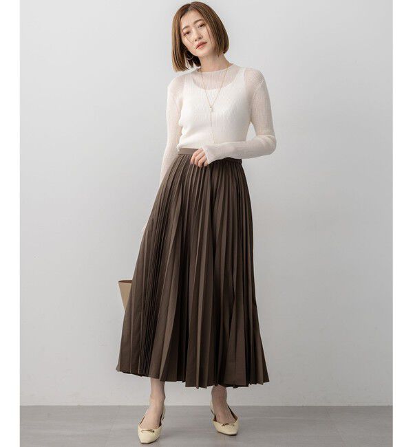 23区「【洗える】シアーリブハイネック ニット」|ニット・セーター|