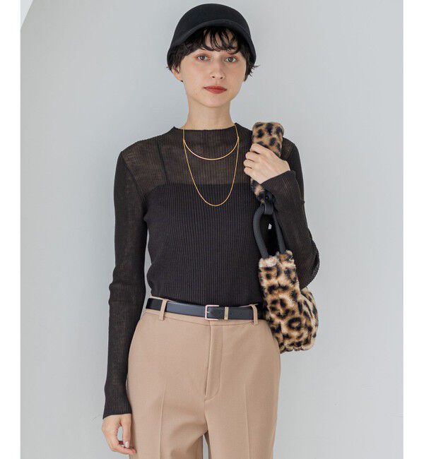 23区「【洗える】シアーリブハイネック ニット」|ニット・セーター|ﾀﾞｰｸﾌﾞ