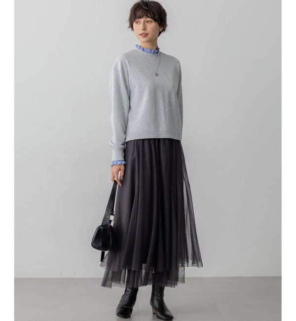 23区「【WEB＆一部店舗限定】クリアコットンテリー ストライプフリル スウェット」|スウェット・ジャージ|