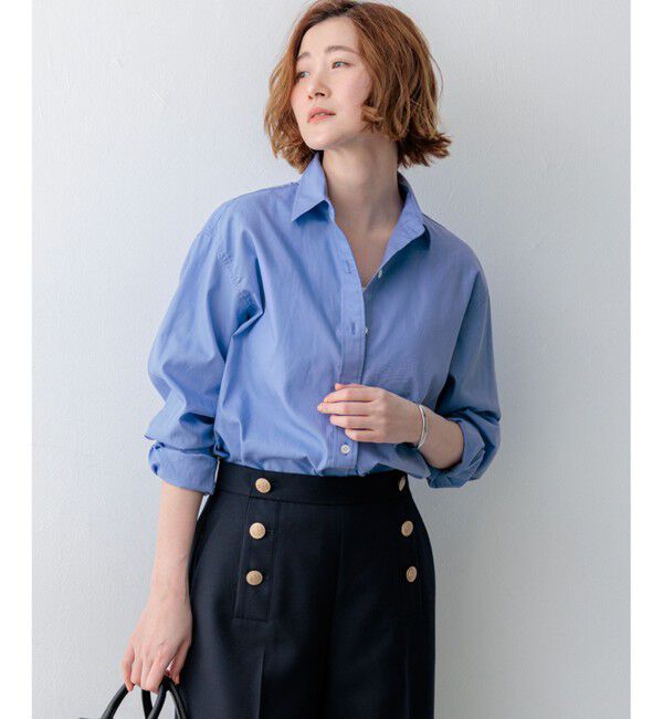 23区「【見上愛さん着用/VERY掲載】CANCLINI シャーティング ベーシックシャツ」|シャツ・ブラウス|ブルー系