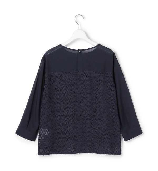 23区「カットジャカードコンビ シアー ブラウス」|シャツ・ブラウス|