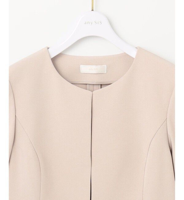 ANY SIS「【UVカット / 接触冷感 / 吸水速乾】スマートビューティストレッチ ショートノーカラージャケット」|ノーカラージャケット|