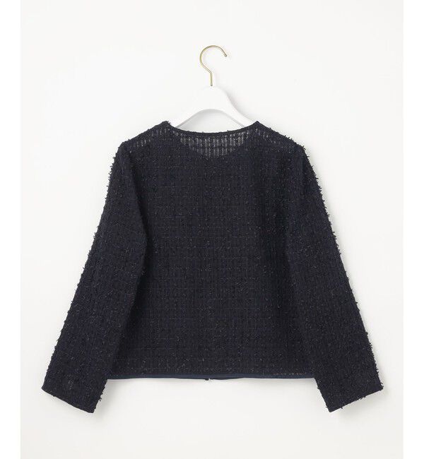 ANY SIS「リボンヤーンシアーツイード ジャケット」|ノーカラージャケット|