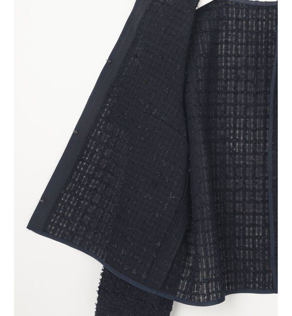 ANY SIS「リボンヤーンシアーツイード ジャケット」|ノーカラージャケット|