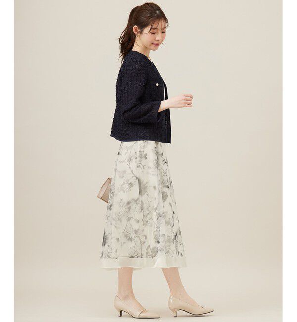 ANY SIS「リボンヤーンシアーツイード ジャケット」|ノーカラージャケット|