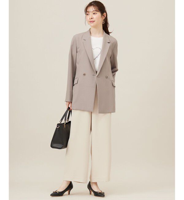 ANY SIS「【UVカット・接触冷感・吸水速乾】スマートビューティストレッチ  ダブルブレストジャケット」|テーラードジャケット|