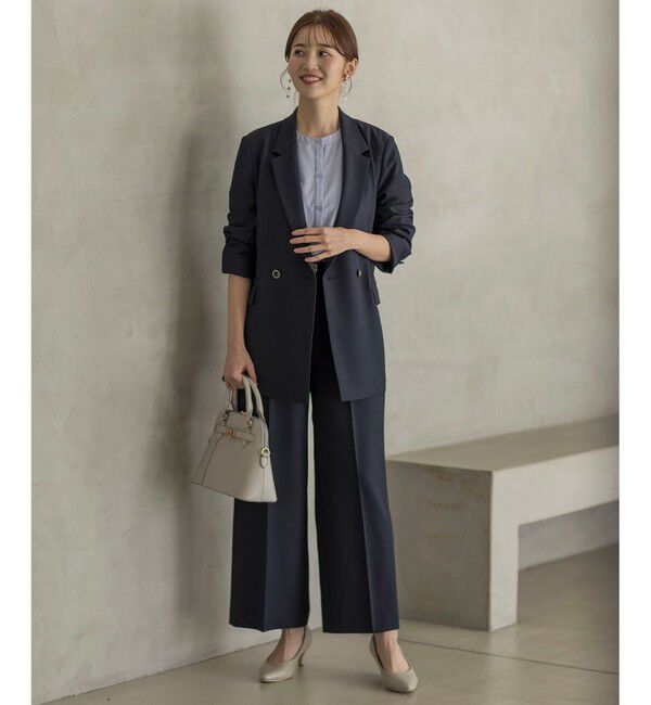 ANY SIS「【UVカット・接触冷感・吸水速乾】スマートビューティストレッチ  ダブルブレストジャケット」|テーラードジャケット|