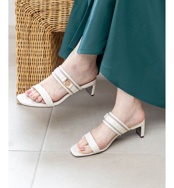 ANY SIS「【23.0~24.0cm】シアーメタルバックルヒール サンダル」|サンダル|オフ