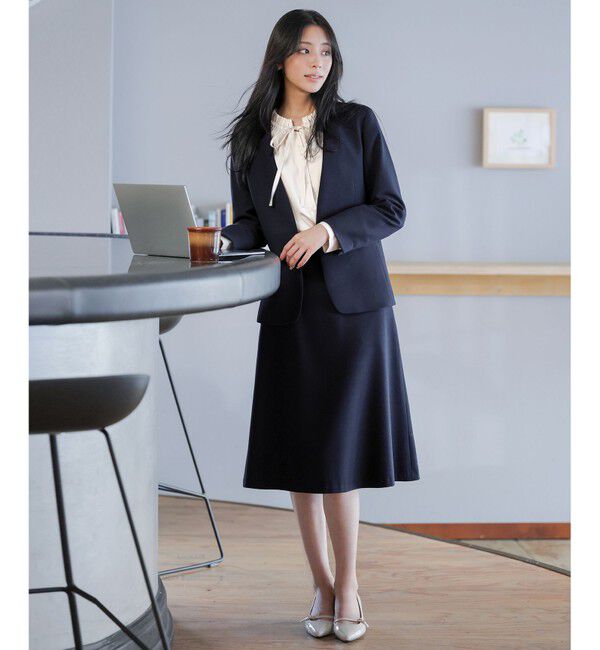 ANY SIS「ビューティサーモ2WAYストレッチ ノーカラージャケット」|ノーカラージャケット|