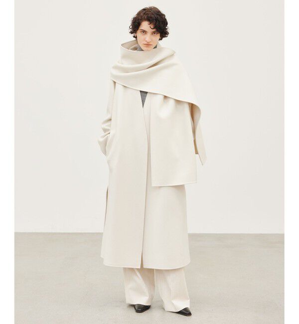 BEIGE,「【Oggi 2月号掲載】GRASSE / ストール付きリバーロングコート」|その他|Ecru