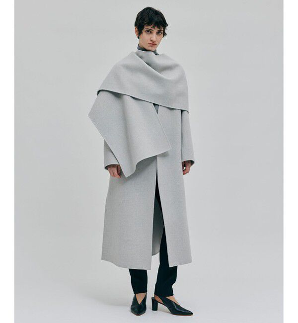 BEIGE,「【Oggi 2月号掲載】GRASSE / ストール付きリバーロングコート」|その他|L Gray