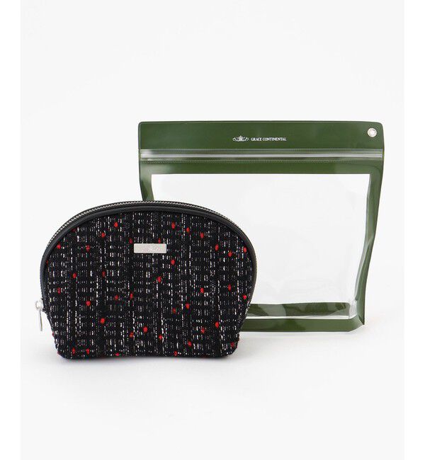 GRACE CONTINENTAL「Fabricシェルポーチ-AW」|ポーチ|グレー