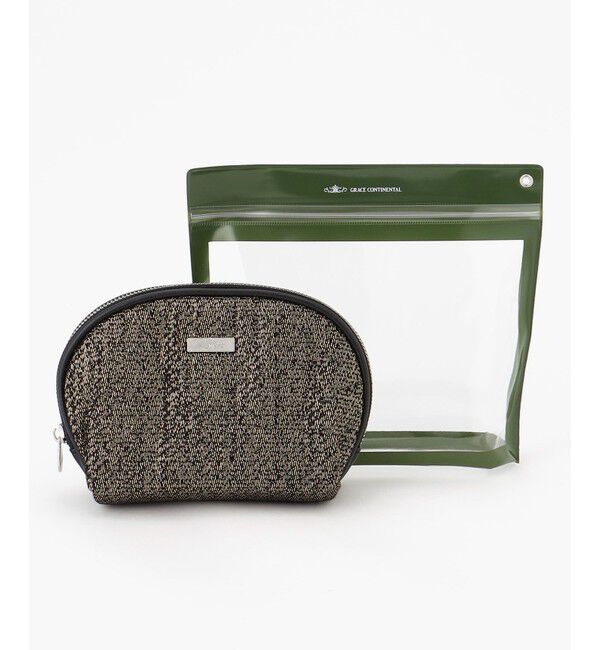 GRACE CONTINENTAL「Fabricシェルポーチ-AW」|ポーチ|ゴールド