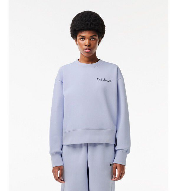 LACOSTE「ダブルフェイスピケクルーネックスウェット トレーナー」|スウェット・ジャージ|ライトブルー