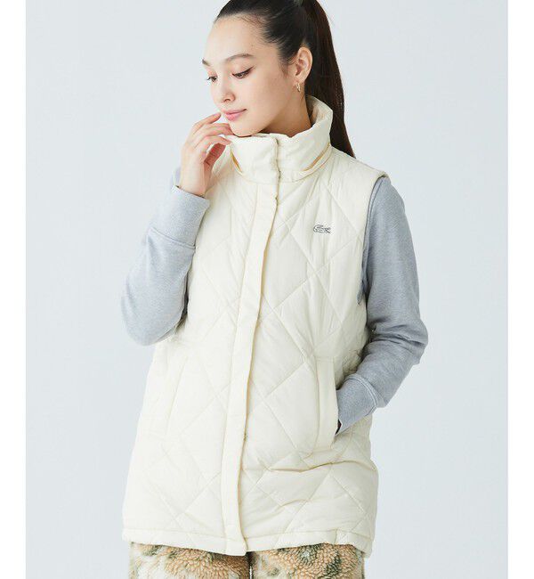 LACOSTE「撥水 ボリュームスタンドネック キルティングベスト / 2WAY フード取り外し可」|ダウンベスト・ベスト|