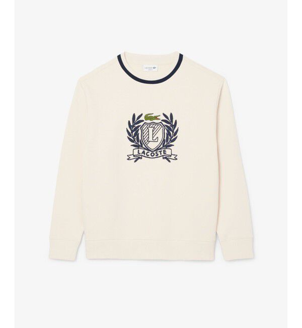 LACOSTE「裏パイル ハンドステッチ風ヴィンテージ フレンチグラフィックステッチ スウェットプルオーバー」|スウェット・ジャージ|