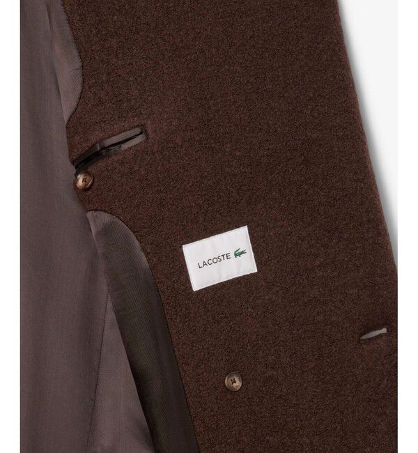 LACOSTE「ダブルブレストバージンウールロングコート」|チェスターコート|