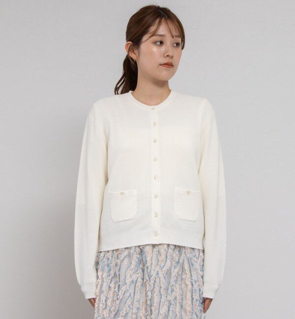 NOLLEY'S「《手洗い可能》ESPOIR 16G片畦クルーネックカーディガン」|カーディガン|