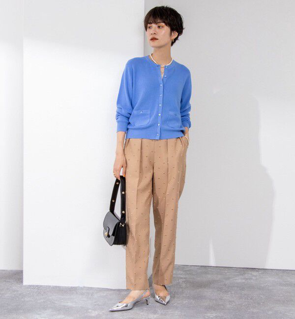 NOLLEY'S「《手洗い可能》ESPOIR 16G片畦クルーネックカーディガン」|カーディガン|