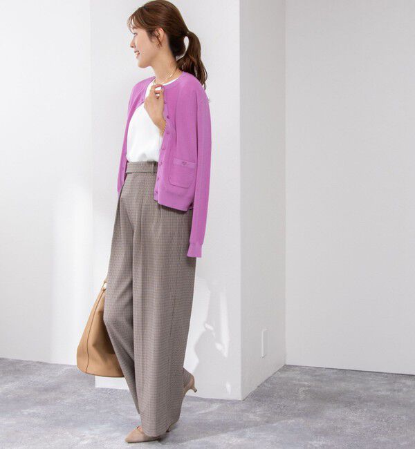 NOLLEY'S「《手洗い可能》ESPOIR 16G片畦クルーネックカーディガン」|カーディガン|