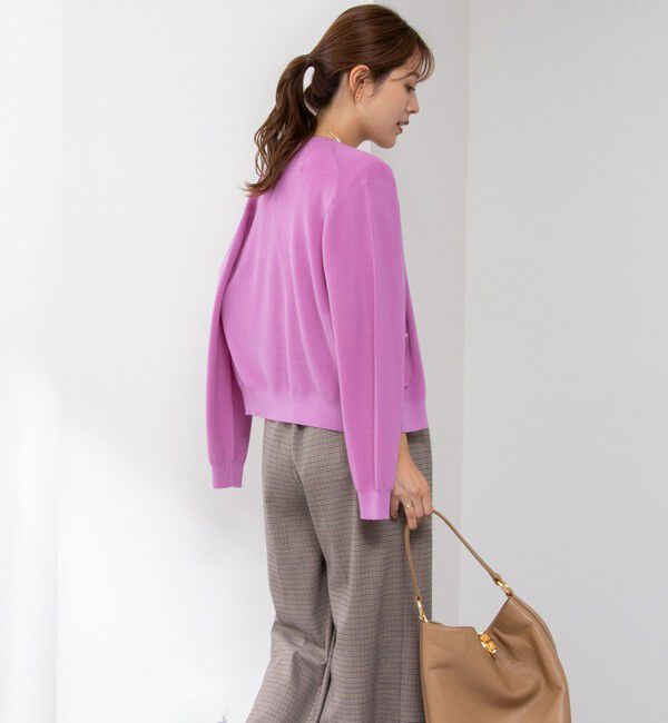 NOLLEY'S「《手洗い可能》ESPOIR 16G片畦クルーネックカーディガン」|カーディガン|