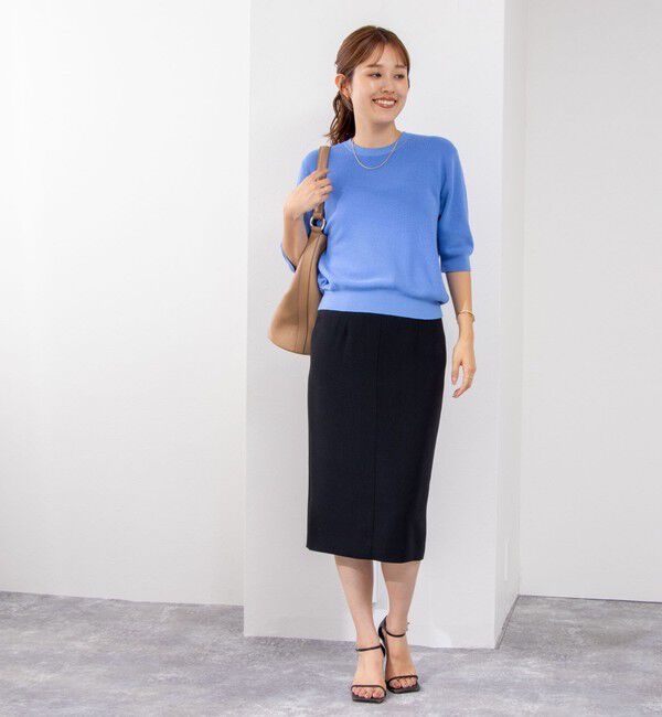 NOLLEY'S「《手洗い可能》ESPOIR 16G片畦5分袖プルオーバーニット」|ニット・セーター|