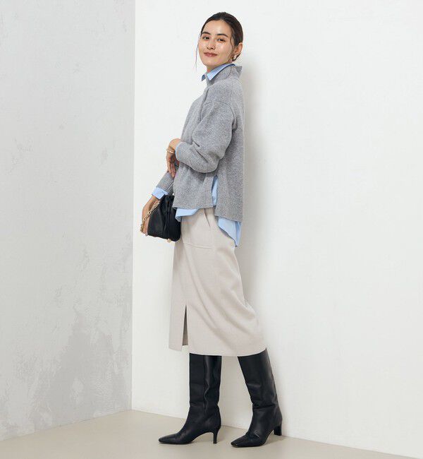 NOLLEY'S sophi「ウォッシャブルダブルジャージハーフジップタイトスカート」|タイト|