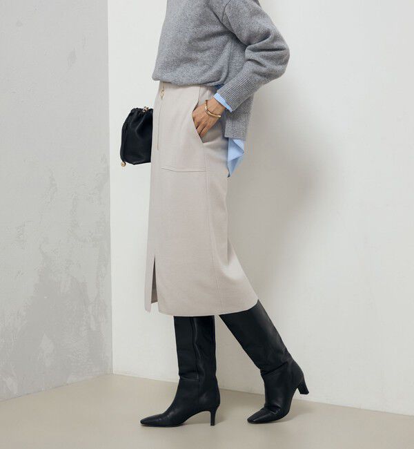 NOLLEY'S sophi「ウォッシャブルダブルジャージハーフジップタイトスカート」|タイト|
