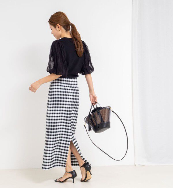 NOLLEY'S sophi「《手洗い可能》袖チュールプルオーバーニット」|ニット・セーター|