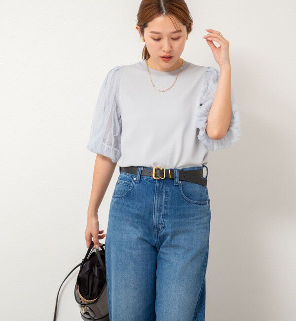 NOLLEY'S sophi「《手洗い可能》袖チュールプルオーバーニット」|ニット・セーター|