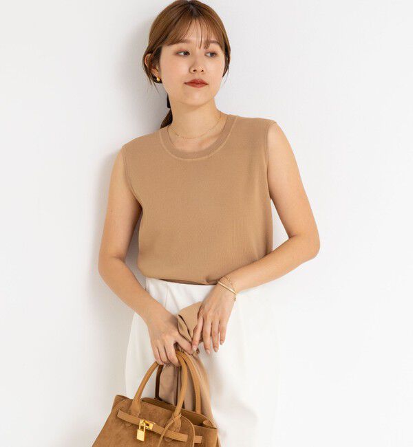 NOLLEY'S sophi「《アンサンブル対応/手洗い可能》マルチファンクション総針ノースリーブプルオーバーニット」|ニット・セーター|