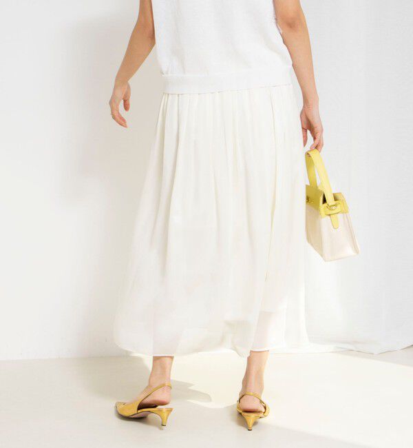 NOLLEY'S「ウォッシャブルサテン楊柳ギャザースカート」|スカート|