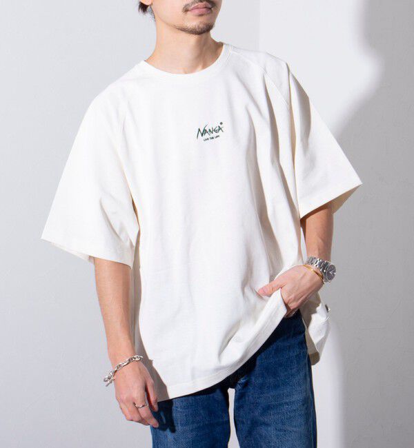 GLOSTER「【NANGA&times;GLOSTER】別注 ボックスロゴ バックプリント ラグランTシャツ」|Tシャツ・カットソー|