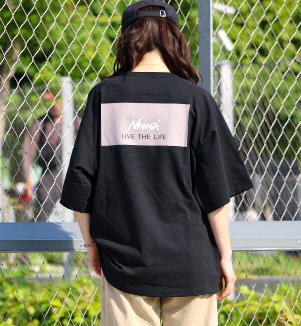 GLOSTER「【NANGA&times;GLOSTER】別注 ボックスロゴ バックプリント ラグランTシャツ」|Tシャツ・カットソー|