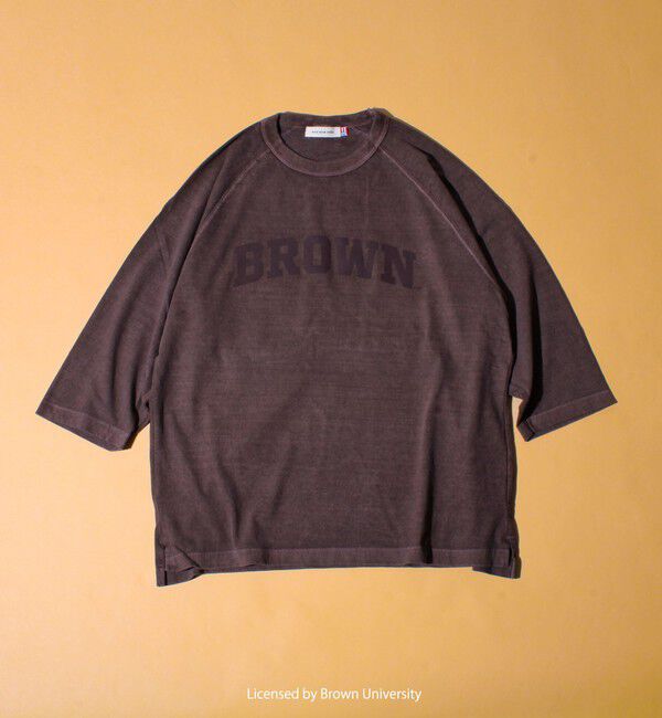 GLOSTER「【GOOD ROCK SPEED】カレッジロゴ ラグランTシャツ 7分袖」|Tシャツ・カットソー|ブラウン