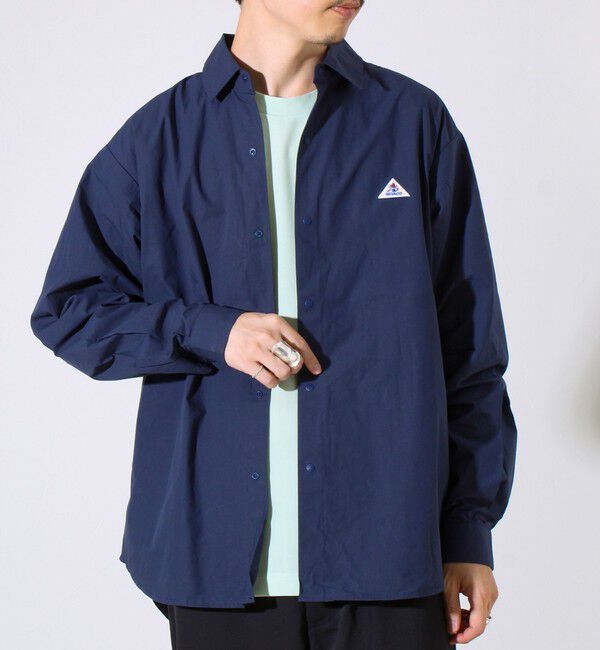 GLOSTER「【GEVACO】ドットボタンシャツ スナップボタン シャツ羽織」|シャツ・ブラウス|ネイビー