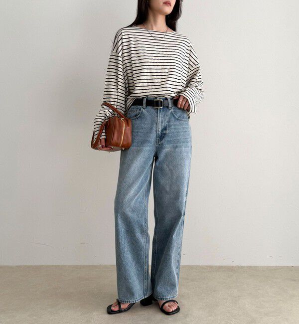 fredy emue「【人気商品の新型】ボーダーハートステッチルーズロンTシャツ」|Tシャツ・カットソー|