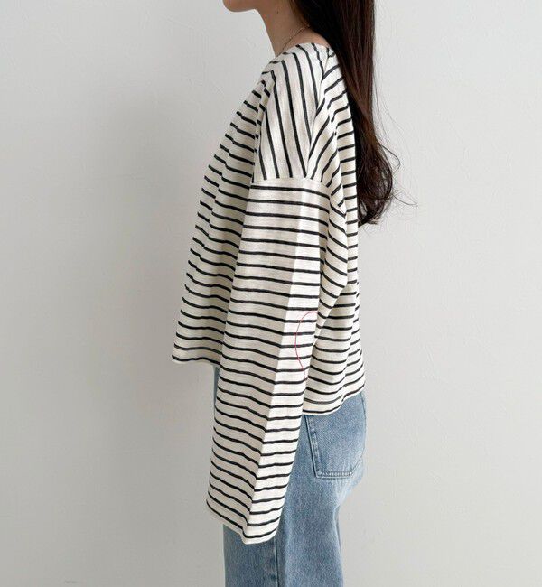 fredy emue「【人気商品の新型】ボーダーハートステッチルーズロンTシャツ」|Tシャツ・カットソー|