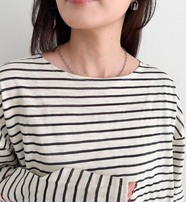 fredy emue「【人気商品の新型】ボーダーハートステッチルーズロンTシャツ」|Tシャツ・カットソー|