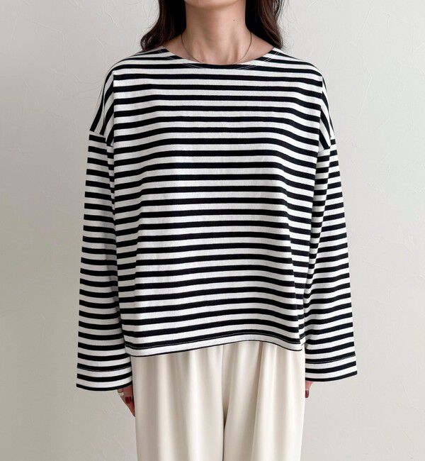 fredy emue「ボーダーハートパッチプルオーバー」|Tシャツ・カットソー|