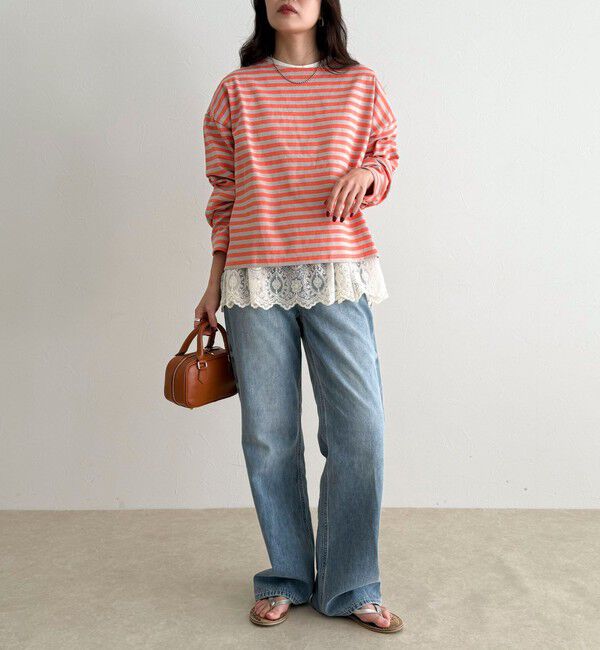 fredy emue「ボーダーハートパッチプルオーバー」|Tシャツ・カットソー|