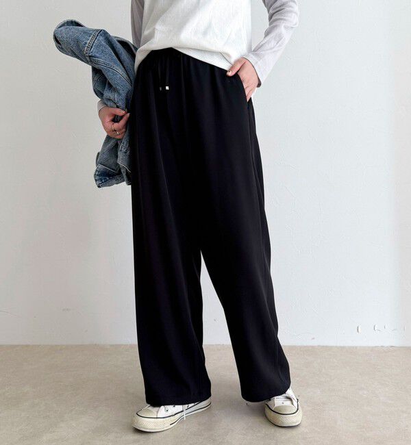 fredy emue「【4サイズ展開/リピーター続出！】とろみツイルストレートイージーパンツ」|チノ|