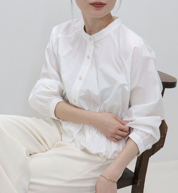 fredy emue「クロップドバルーン前開きブラウス」|シャツ・ブラウス|オフホワイト
