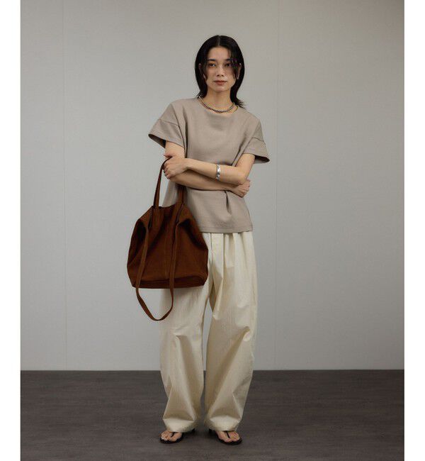 SALON adam et rope'「【WEB限定】フレンチスリーブポンチTシャツ［太ボーダー/無地］」|Tシャツ・カットソー|