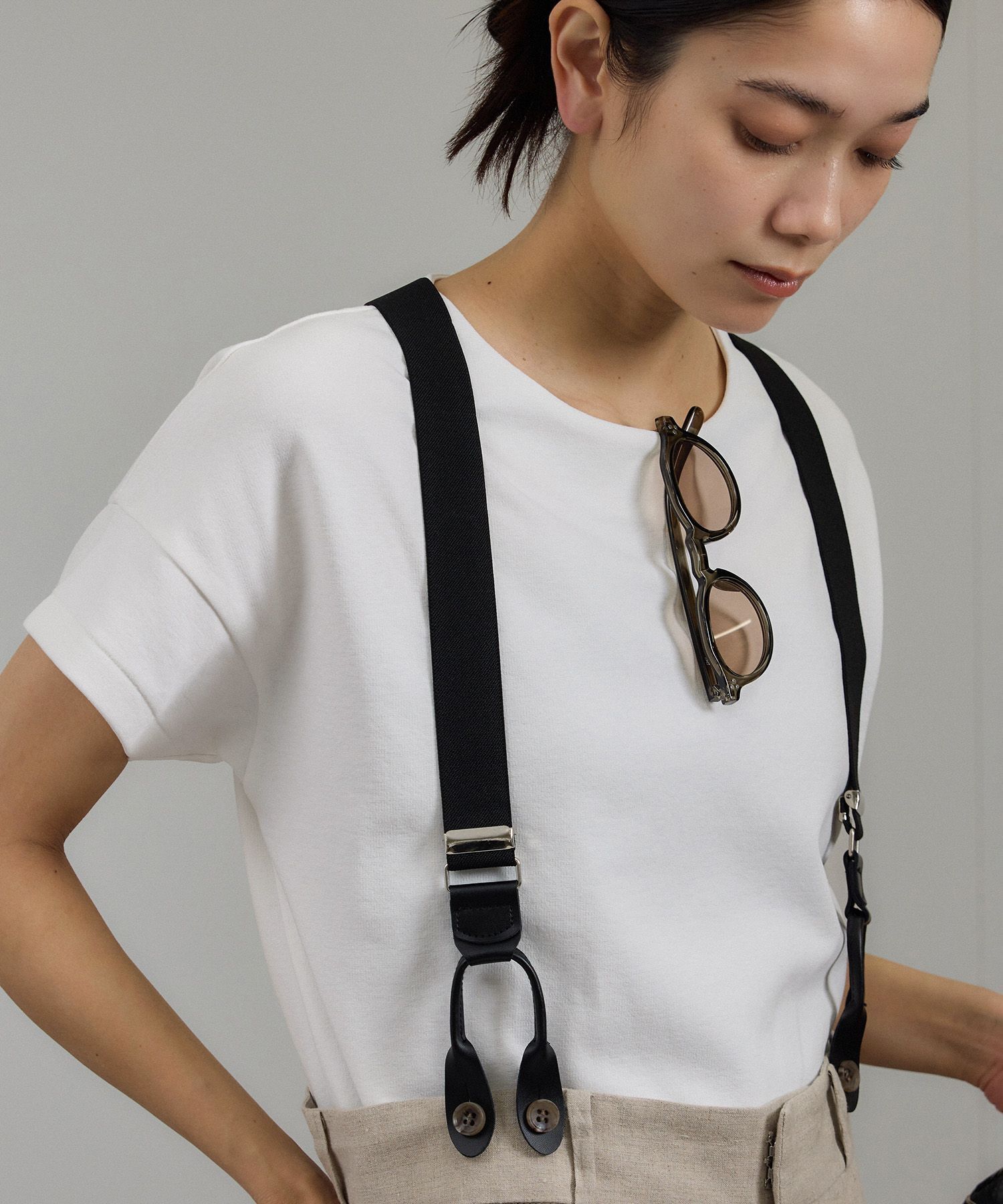 SALON adam et rope'「【WEB限定】フレンチスリーブポンチTシャツ［太ボーダー/無地］」|Tシャツ・カットソー|