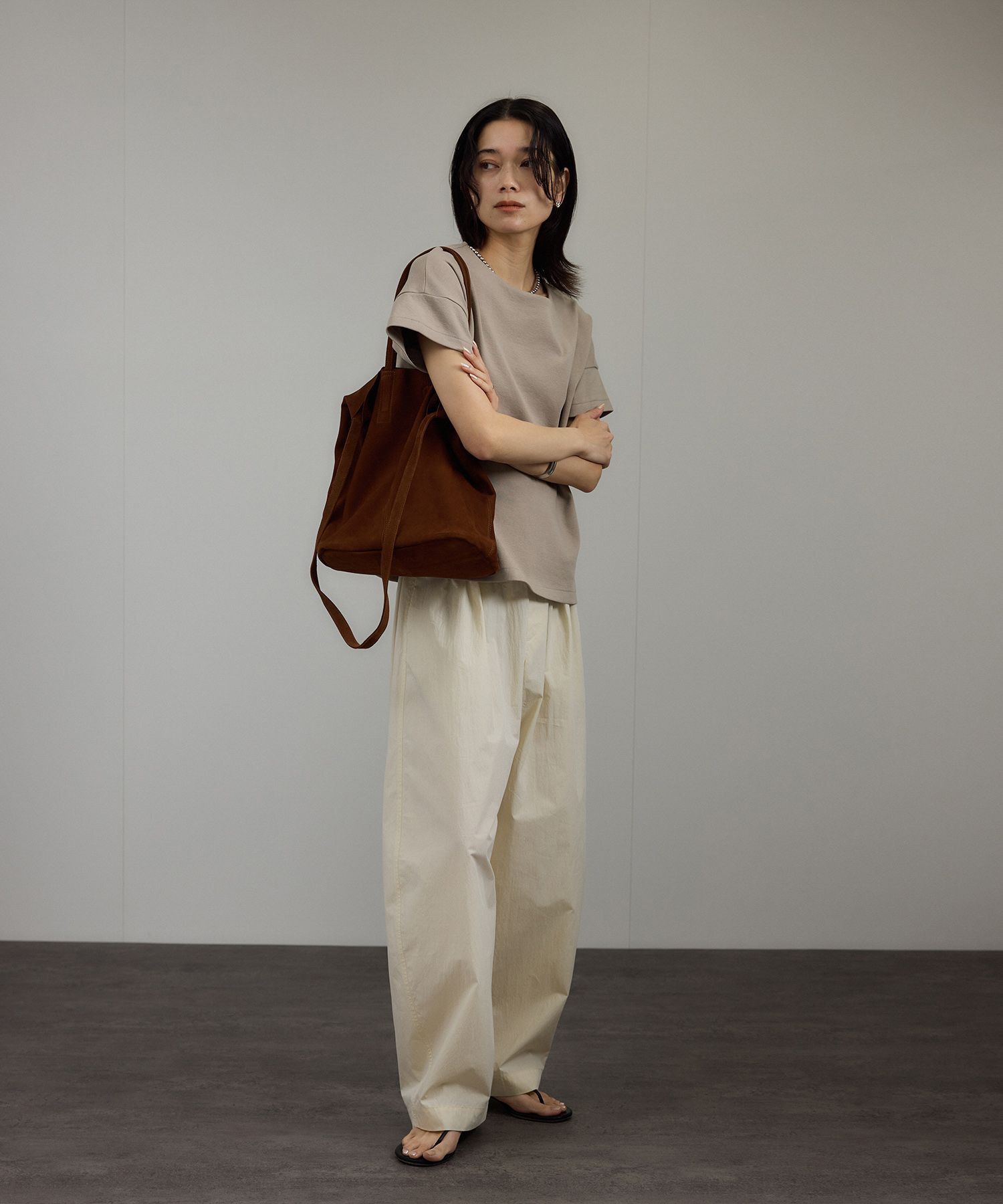 SALON adam et rope'「【WEB限定】フレンチスリーブポンチTシャツ［太ボーダー/無地］」|Tシャツ・カットソー|