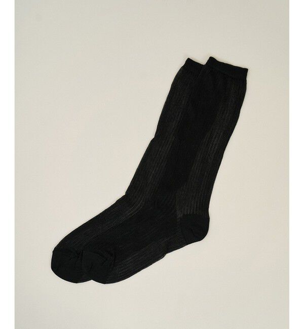 SALON adam et rope'「シアーリブソックス」|ソックス|ブラック(01)