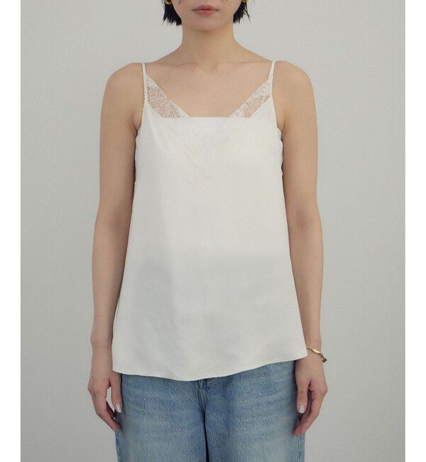 SALON adam et rope'「フレンチレースフィブリルサテンキャミソール」|キャミソール|